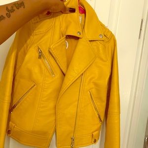 Kids yellow leather jacket